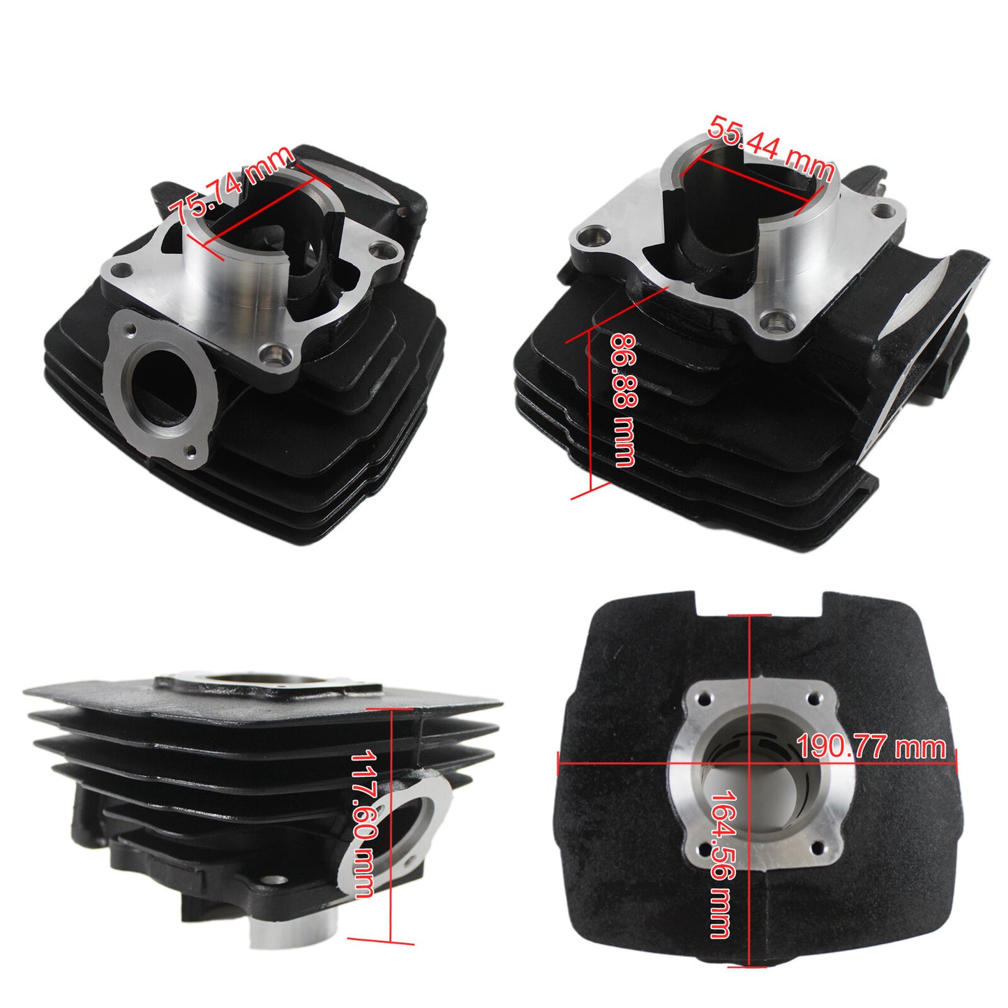 56mm Piston Cylinder Gasket Kit for Yamaha 1974-1981 DT125A DT125B DT125 125cc