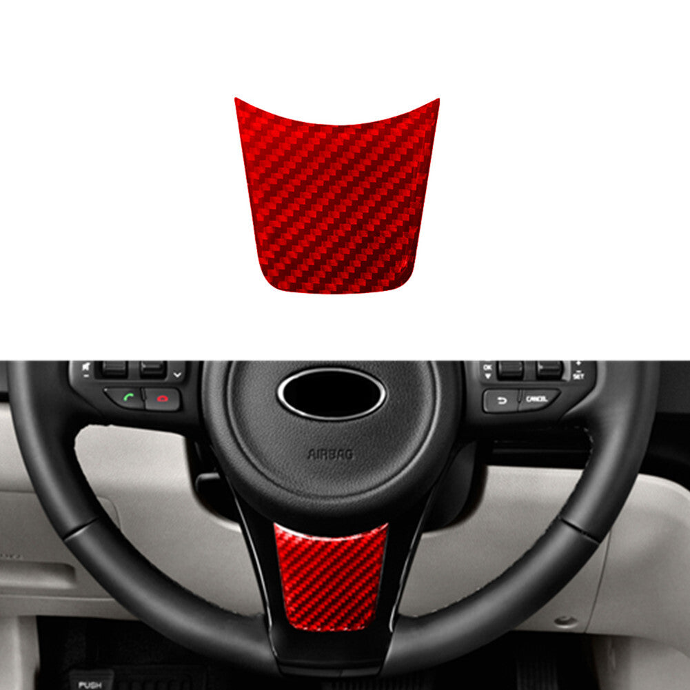 Red Carbon Fiber Interior Steering Wheel Chin Cover Trim for KIA Sedona 2015-16