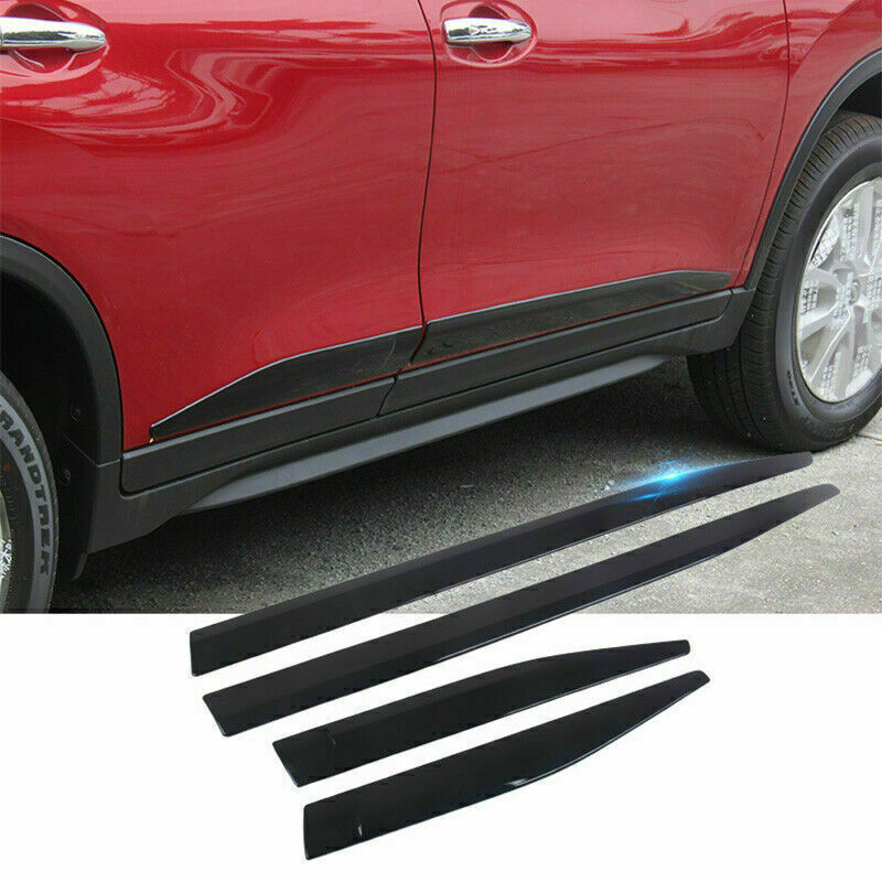 for Nissan Rogue 14-2020 Gloss Black Side Door Body Guard Moulding Cover Trim 4X