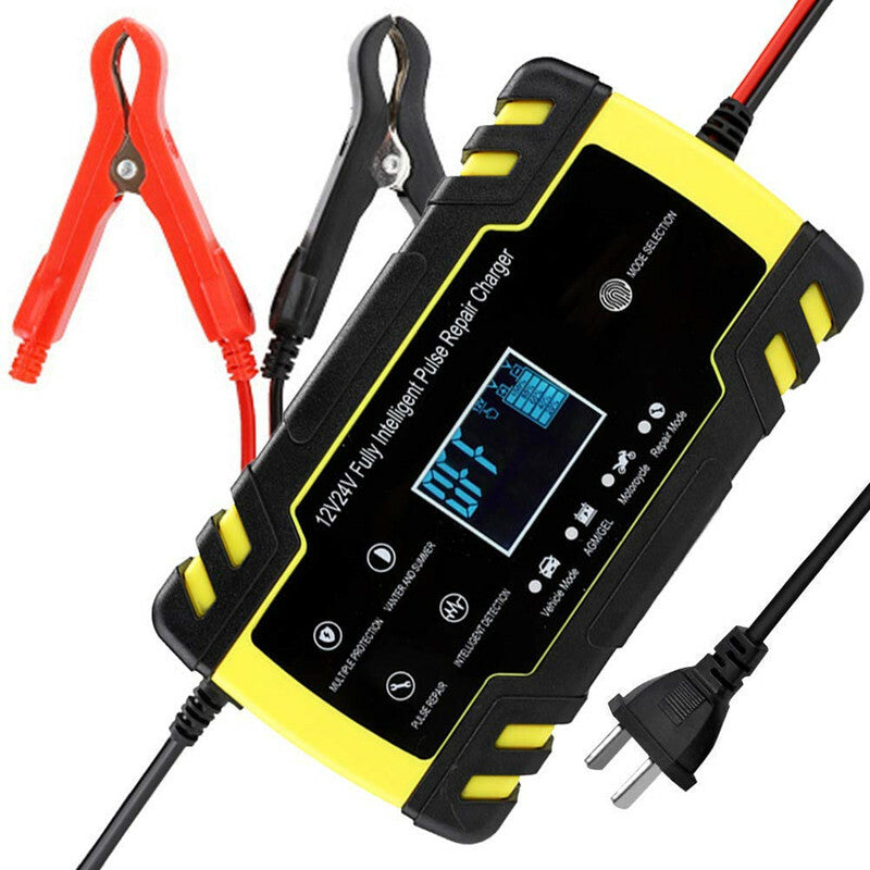 Car LCD Display Wet Dry Lead Battery Charger Intelligent Fast Power Charging