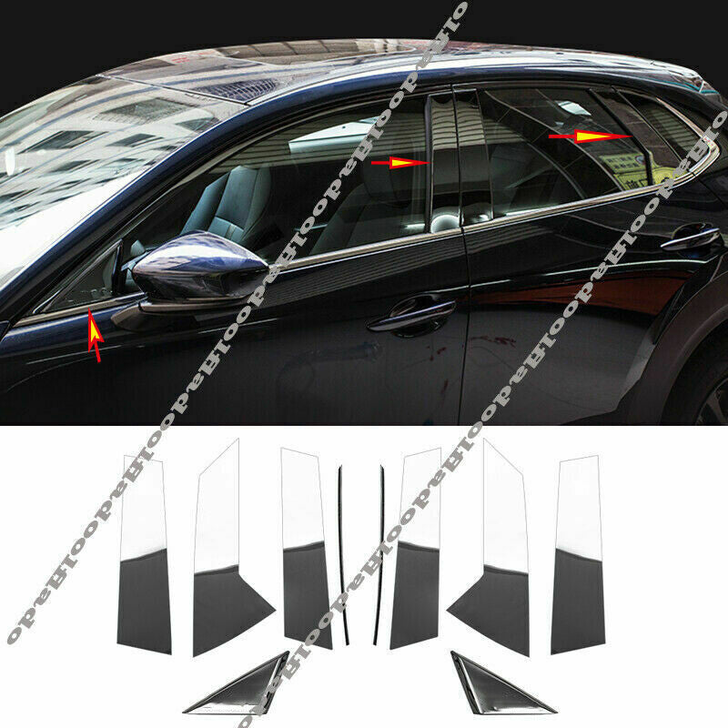 Chrome Black Pillar Panels for Mazda CX-30 20-22 Door Cover Piano Post Trims Kit
