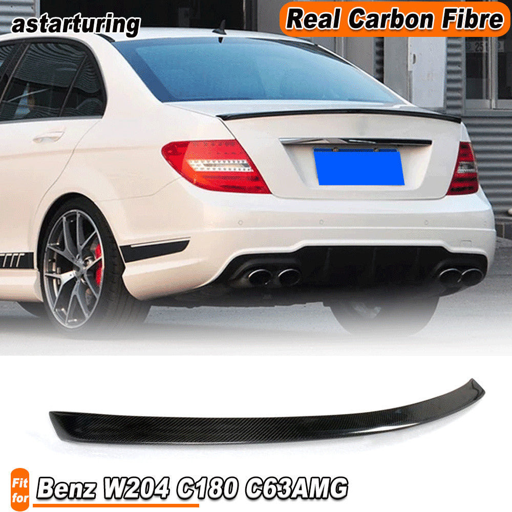 for Mercedes-Benz W204 C180 C63 08-13 REAL Carbon Rear Trunk Spoiler Wing Lip