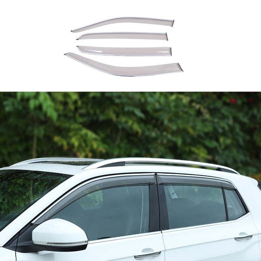 Window Visor ABS Black Shades Sun Rain Guard for Volkswagen T-Cross 20-22