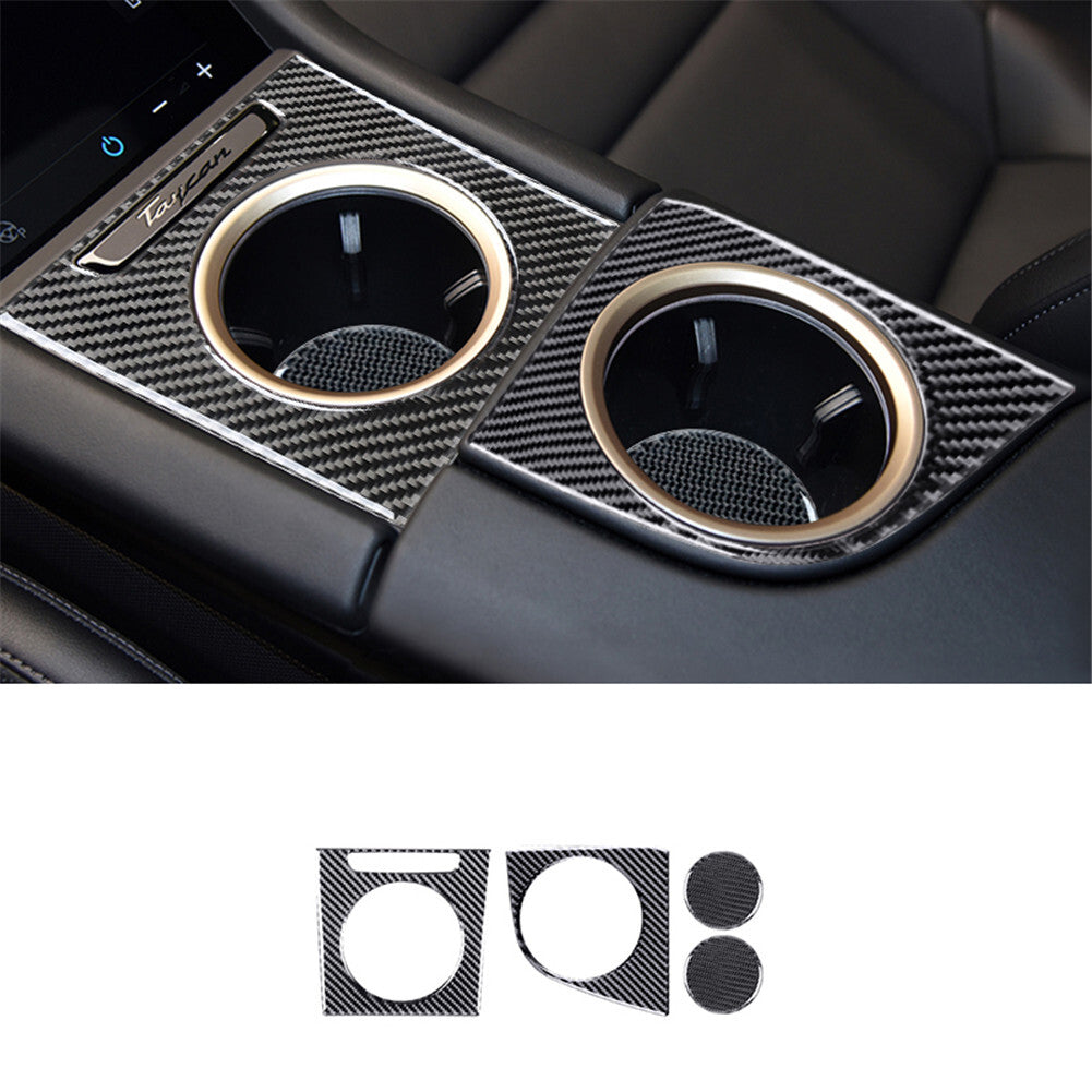 10x carbon fiber center console panel trim for Porsche Taycan 2019-2022