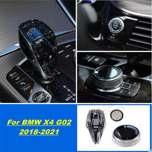Fit for BMW X4 G02 2018-2022 Crystal Style Interior Gear Shift Knob Cover 3PCS