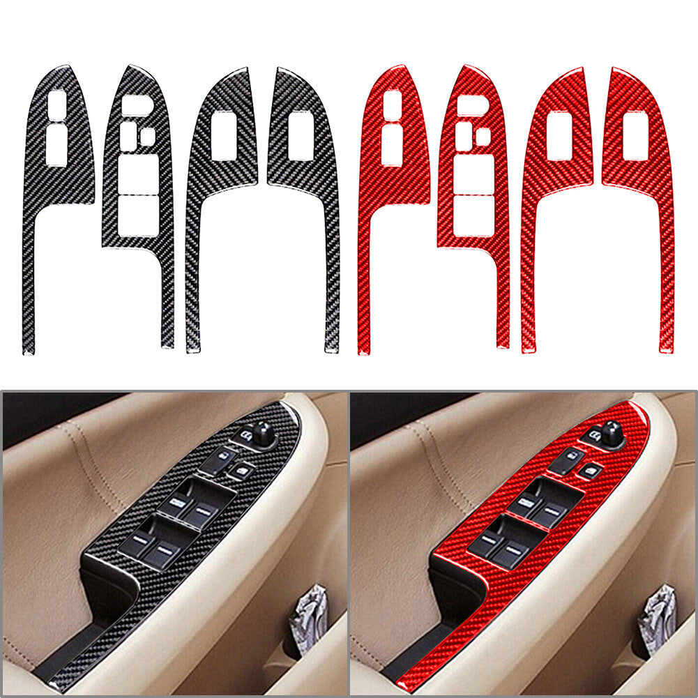 Carbon Fiber Window Lift Panel Switch Cover Trim for Honda Accord 2003-2007