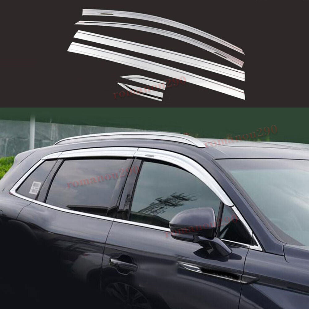 for Lincoln Nautilus 2019-2022 Chrome Side Window Vent Visor Sun Rain Wind Guard
