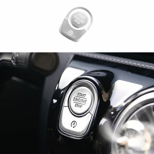 for Benz GLA 2020-2022 Silver Aluminum Engine Start Stop Push Button Cover Trim