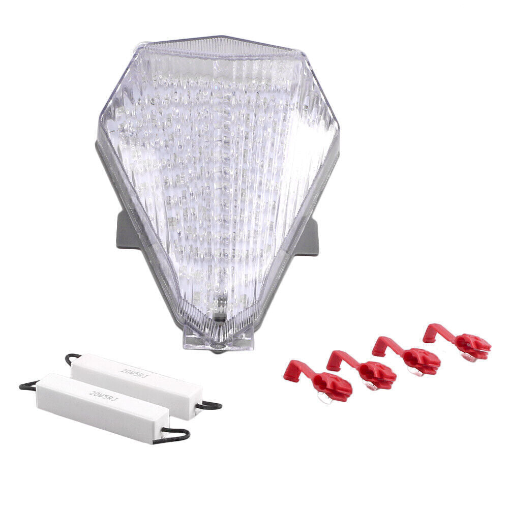 Motorcycle Rear Brake Tail Light Turn Signals Fit for Yamaha YZF R6 2006 2007 Clear