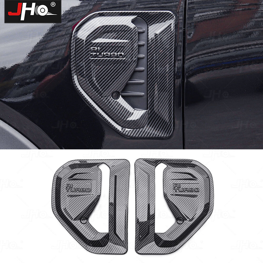 Carbon Fiber Side Fender Vent Grille Cover Trim Replace for Ford Ranger 2023-24