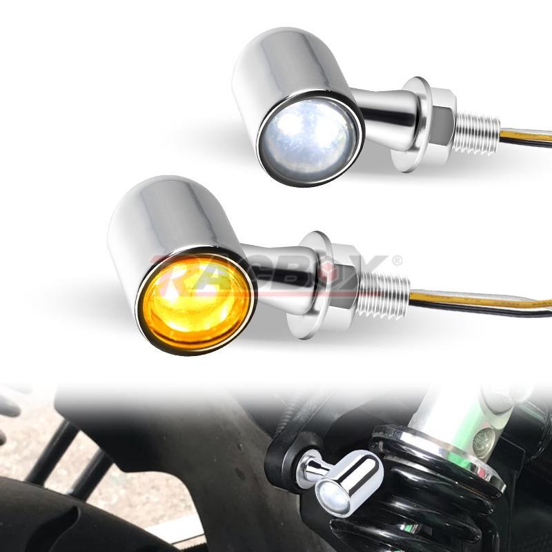 2X Chrome for Mini Motorcycle LED Turn Signals Blinker Light Indicator Running DRL