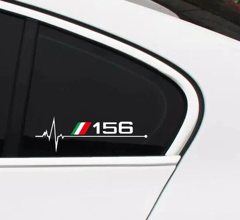 2-pack Black 156 Window Sticker Badges for Alfa Romeo 156