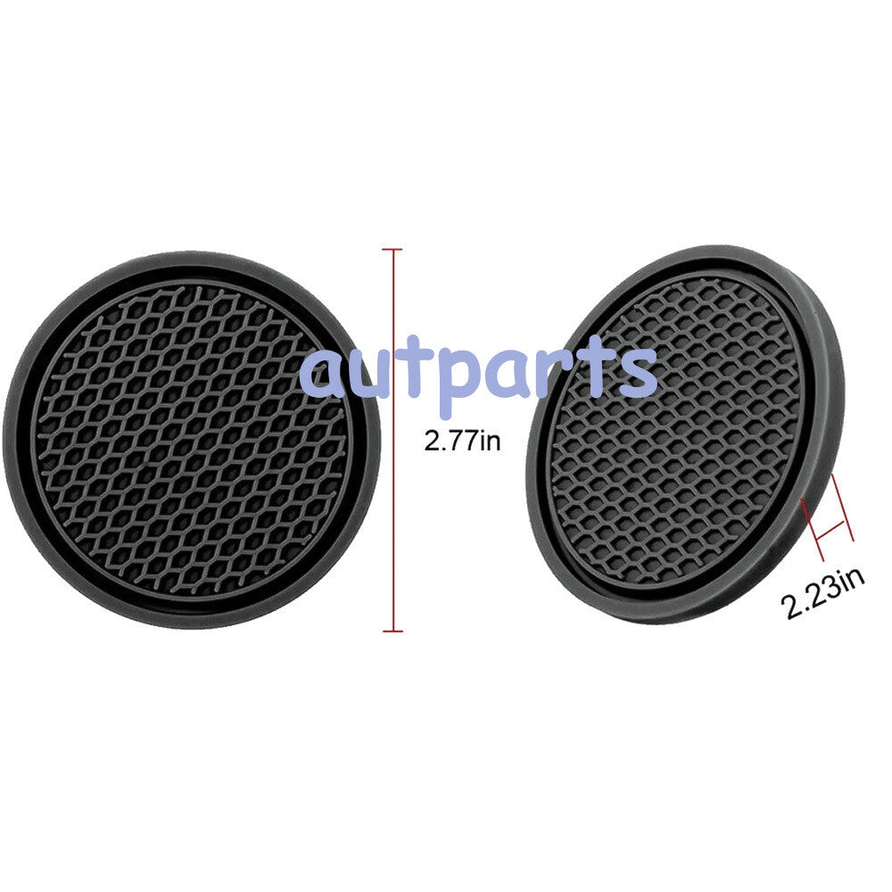 2x Car Cup Holder Anti Slip Insert Coasters Pad Mat Black Car Interior Accessori