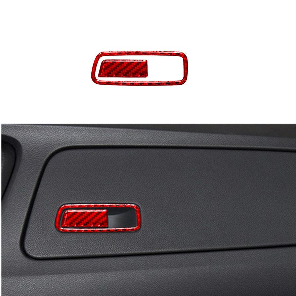 Red Carbon Fiber Passenger Storage Latch Trim Cover for KIA Sedona 2015-2016