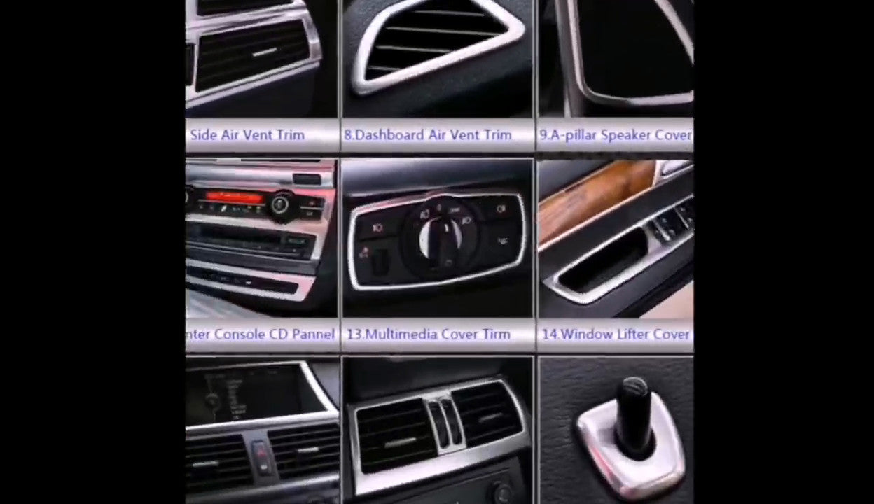 Stainless Steel for BMW X5 X6 E70 E71 E72 Car Center Console CD Panel Cover Trim
