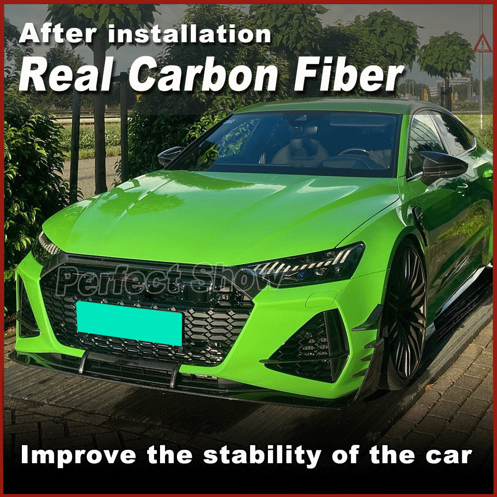 for Audi RS7 Sportback 2020UP Dry Carbon Fiber Front Bumper Splitter Scoop Trims