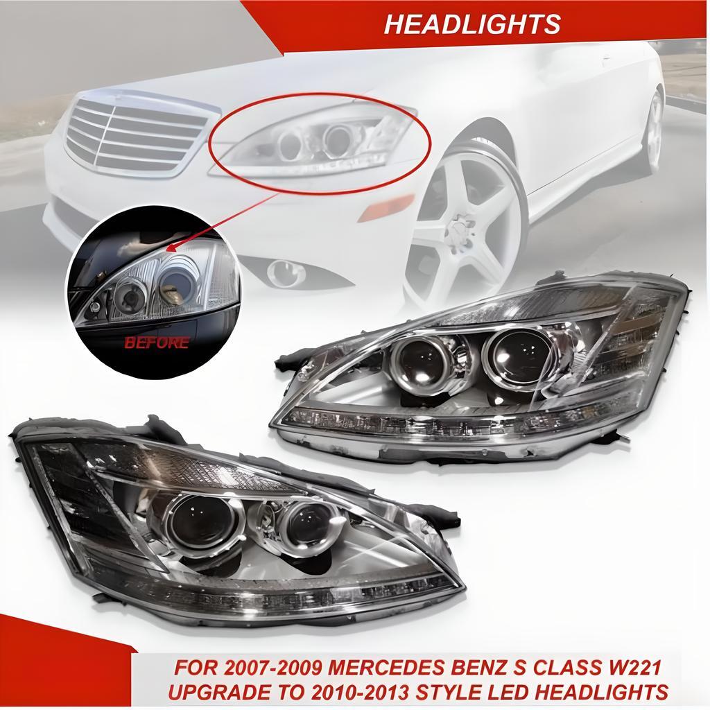 for Mercedes S Class 2007-2009 Upgrade 2010-2013 W221 S400 S550 AMG Headlights