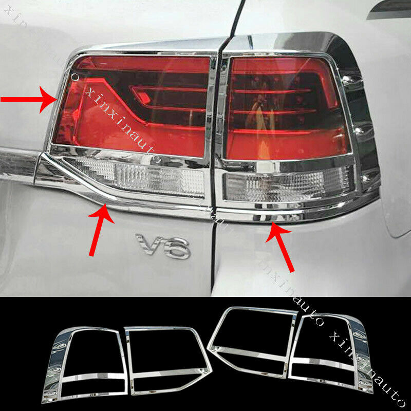 for Toyota for Land Cruiser 2016-21 Chrome Rear Tail Lamp Light Taillight Cover Trim