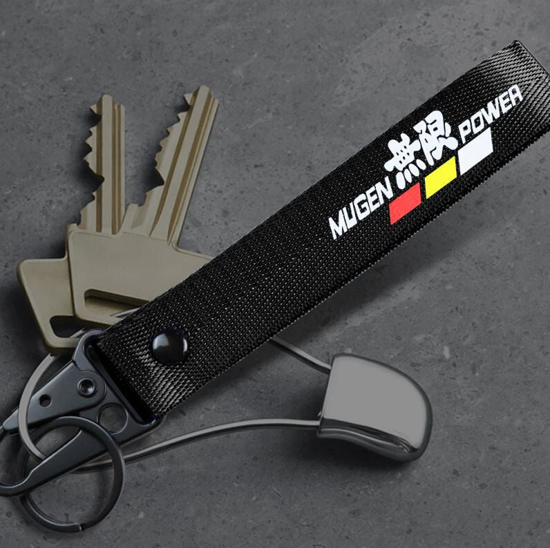 Car key fob metal key ring badge lanyard black for Acura and for Subaru Mugen