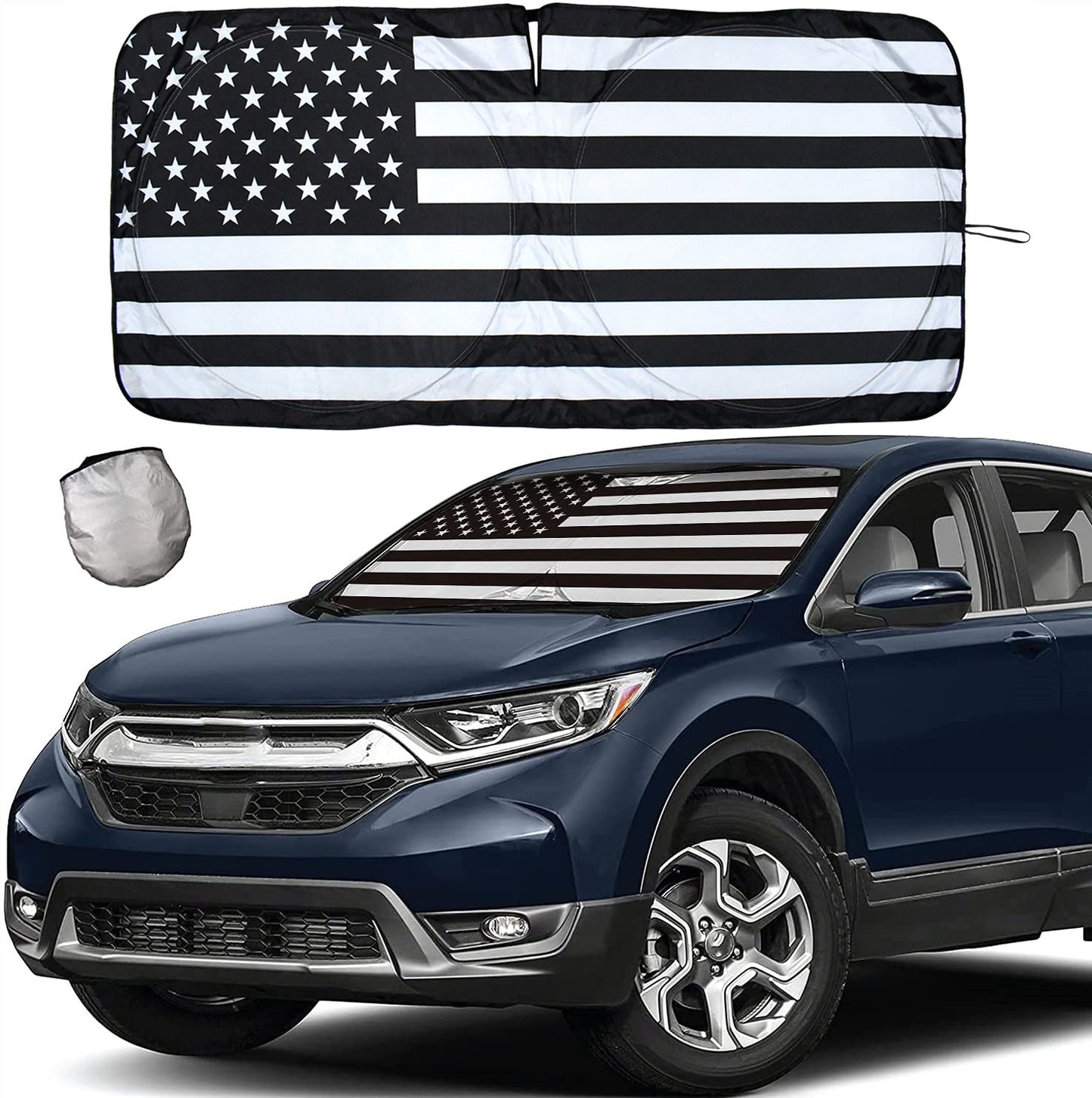 for Honda Accord US Flag Car Windshield Sun Shade Window UV Block Visor Cover