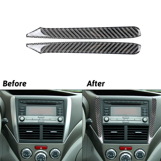 2pcs Carbon Fiber Center Console Side Strip Trim for Subaru Forester 2009-2013