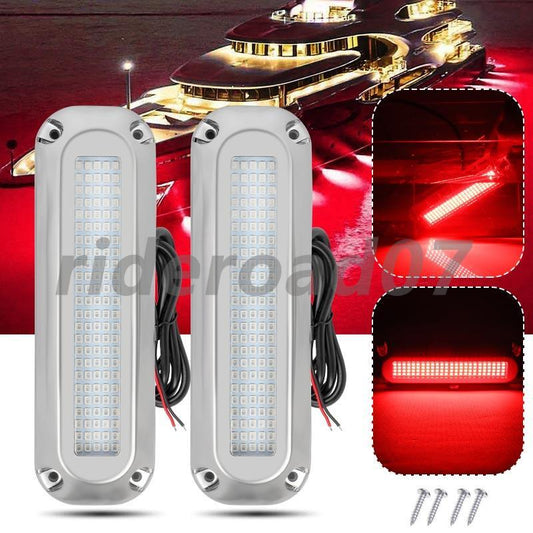 2PCS Red 120 LED Oval Stop Turn Signal Tail Brake Light Side Trailer Truck