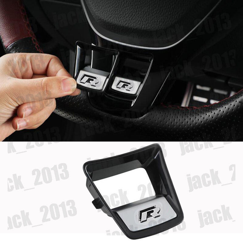 Black Car Steering Wheel Sequin Cover Trim for Volkswagen for VW T-ROC 2018-2022