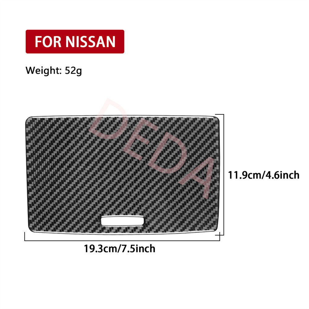 Carbon Fiber Gear Shift Storage Box Panel Trim for Nissan Altima Teana 2013-2018