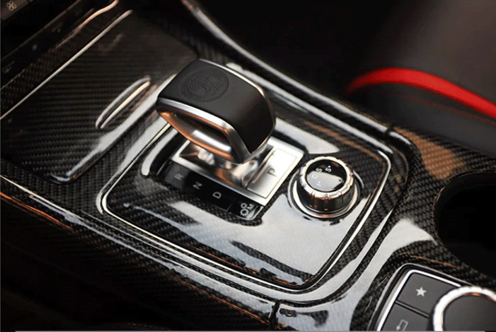 RHD Carbon Gear Shift Panel Decor Cover for Benz W176 A45 C117 CLA45 X156 GLA45