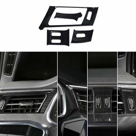 Fit for Audi A6 A7 2019-2024 Black Steel Inner LR AC Air Outlet Vent Cover Trim