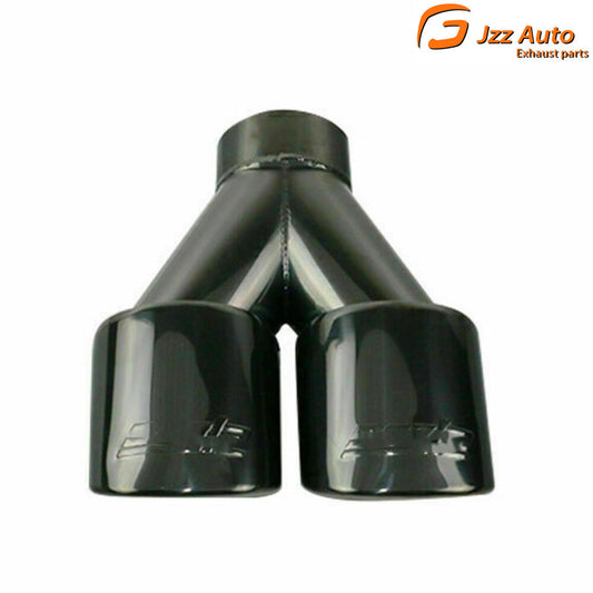 1PC 67mm Black Weld-on Dual Exhaust Pipe Muffler Tips Black Square Tip 2 Outlets