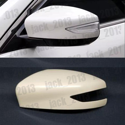 Pearl White Driver Mirror Cover for 2013-2018 for Nissan Sentra Altima w/ Signal 1pc