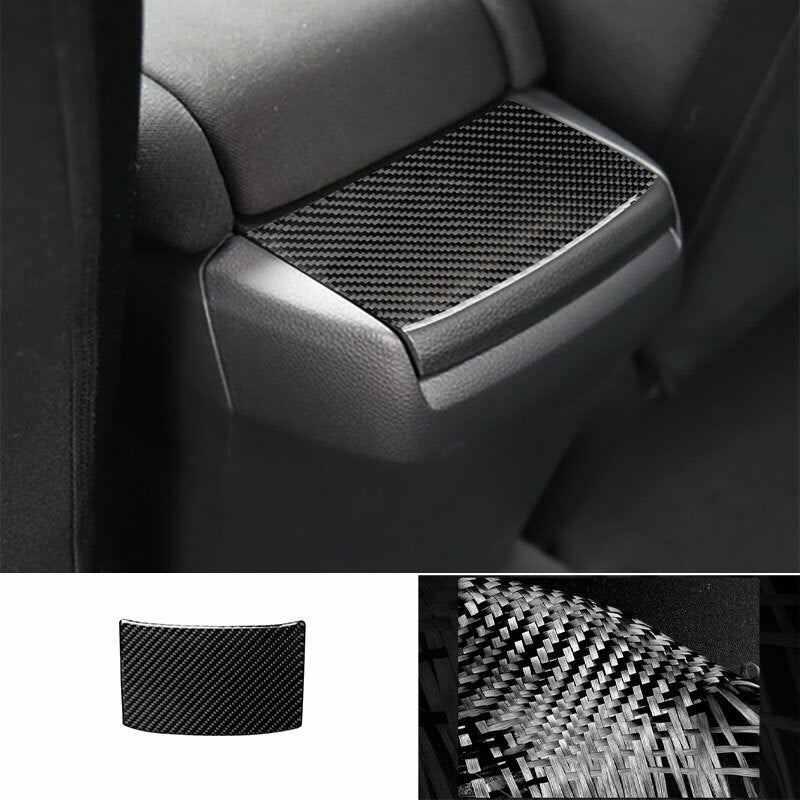 Real Carbon Fiber Console Armrest Box Rear Panel Trim for Honda for Civic 2016-2021