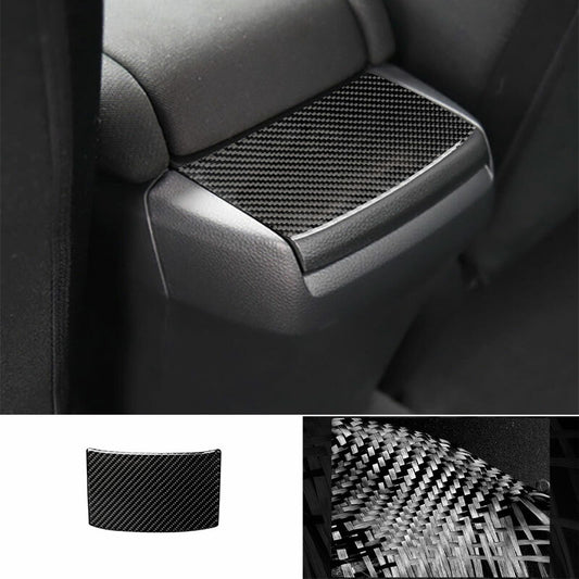 Real Carbon Fiber Console Armrest Box Rear Panel Trim for Honda for Civic 2016-2021