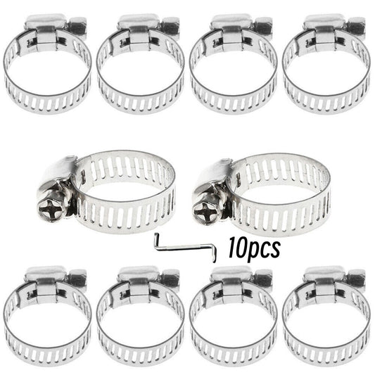 2-inch hose clamps, 304 stainless steel, 10-piece set with Z-wrench,