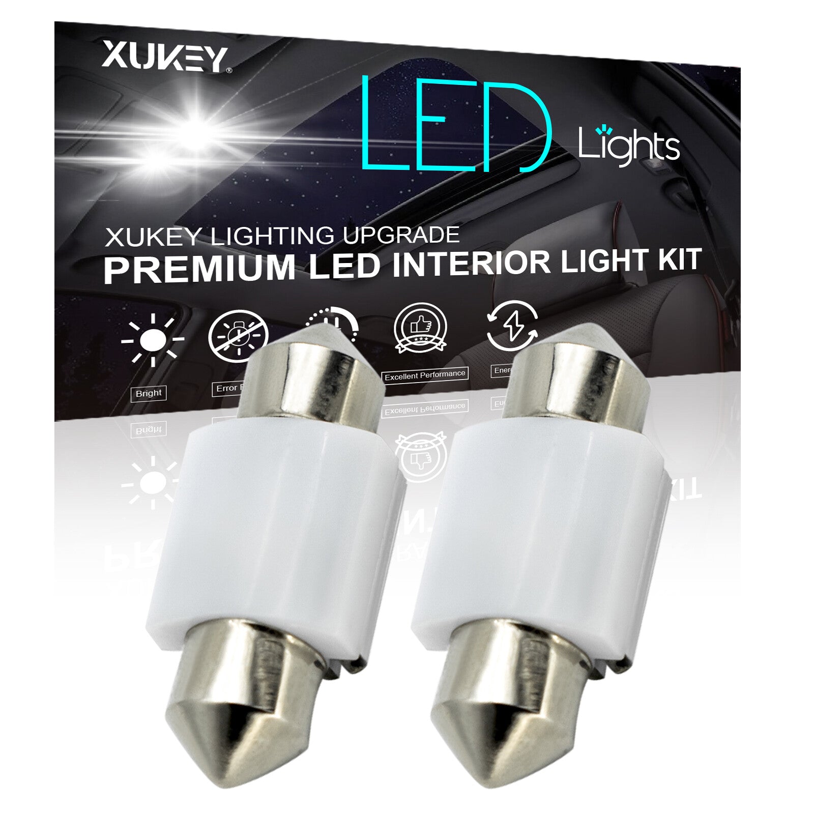 31mm Festoon Interior Dome LED Light Bulbs for Toyota Landcruiser Prado 120 150