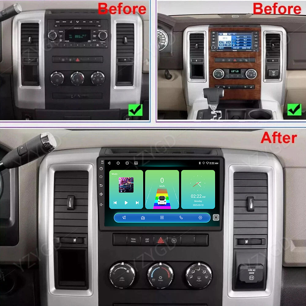 10.1Android 14 for Dodge for RAM 1500 2500 2009-2010 Carplay Car Stereo Radio GPS