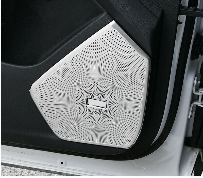 for Cadillac XT5 2016-21 Silver Steel Interior Door Speaker Cover Decor Trim 4Pc