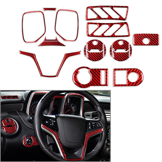 21 Pcs Carbon Fiber Interior Decoration Cover Trim Fit for Chevrolet Camaro 2010-15