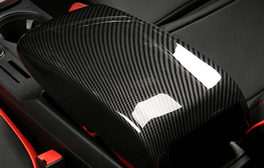 for Audi A3 2022-23 Carbon Fiber Style Central Console Storage Box Cover Trim 1X
