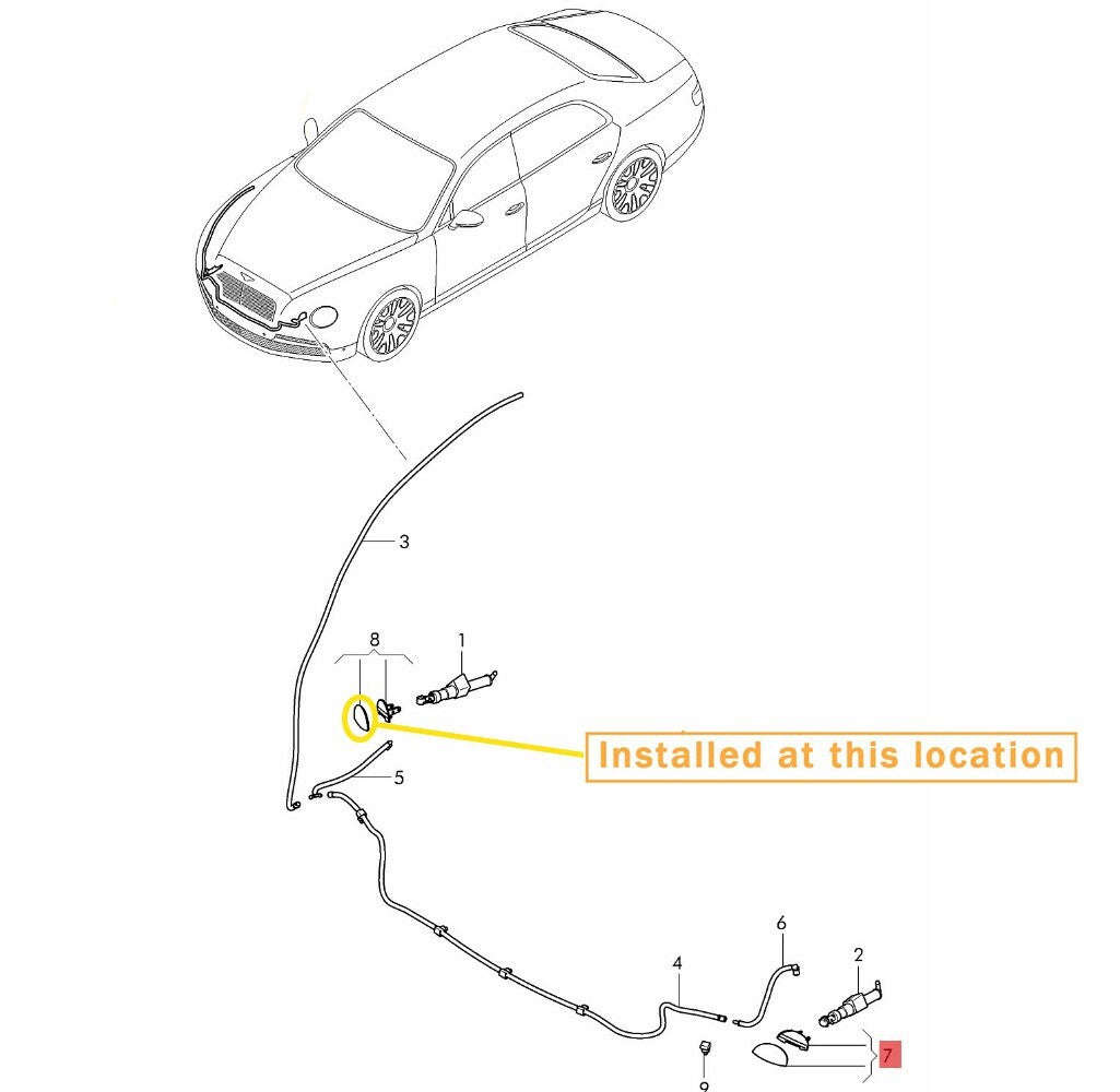 Washing machine lid for Bentley Flying Spur headlights(R) Equipment Manufacturer: 4W0807928 4W0807928A