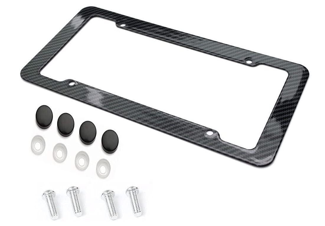 piece car license plate frame cover cap trunk black carbon suitable for Honda