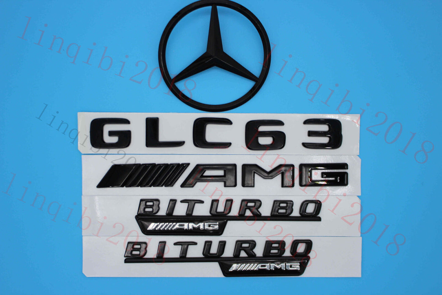 GLC63 AMG BITURBO Trunk Logo Sticker Decal Emblem Badge Package 1Set