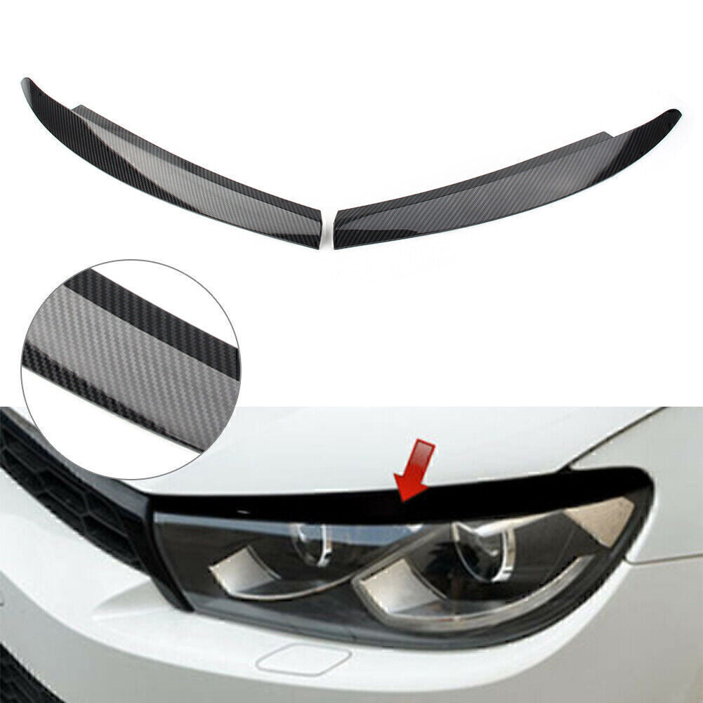Carbon fiber headlamp eyebrow and eyelid cover decorations suitable for the general public. Scirocco 2009-17