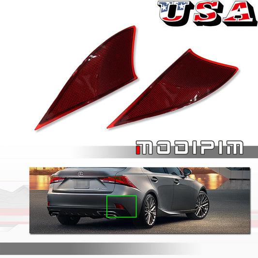 Anti-collision reflector rear light right/left lens compatible with for Lexus IS250 IS350 2014-2020