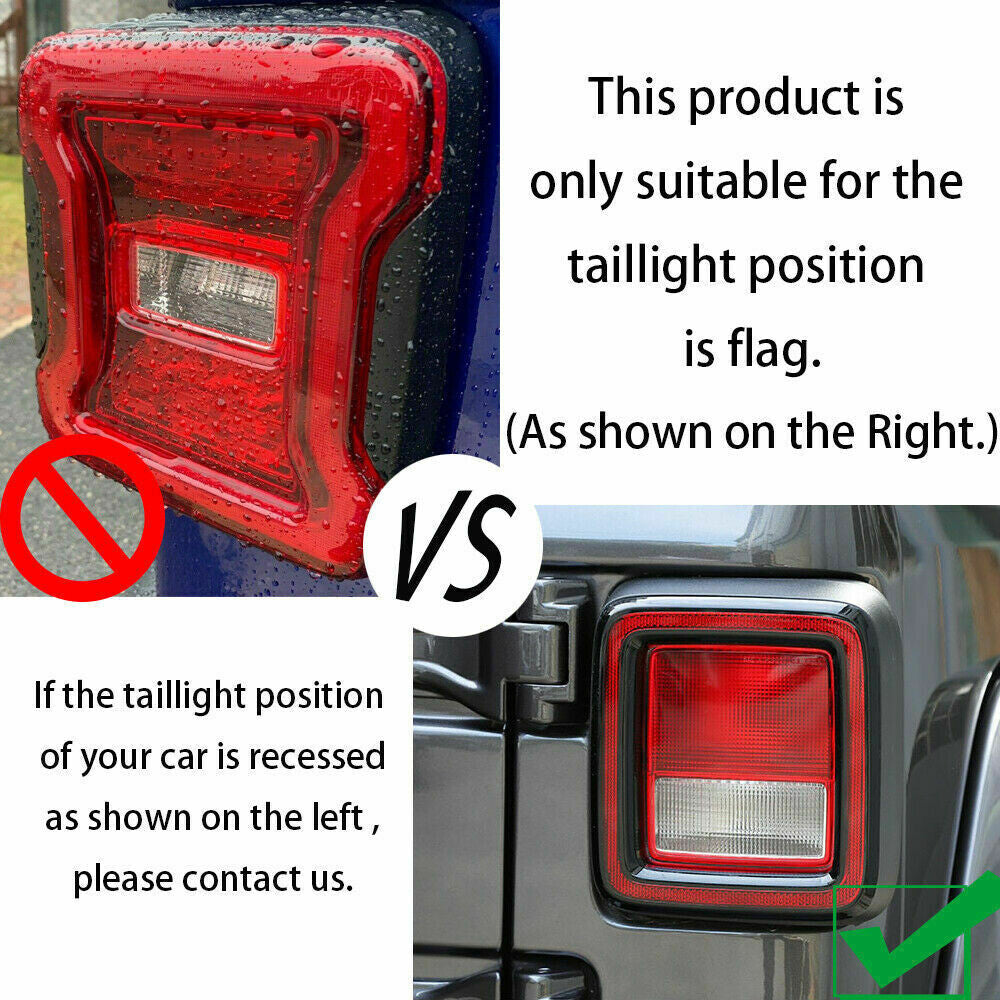 2¡ÁAlloy Black Taillight Lamp Decor Cover Guards Trim for Jeep Gladiator JT 2020+