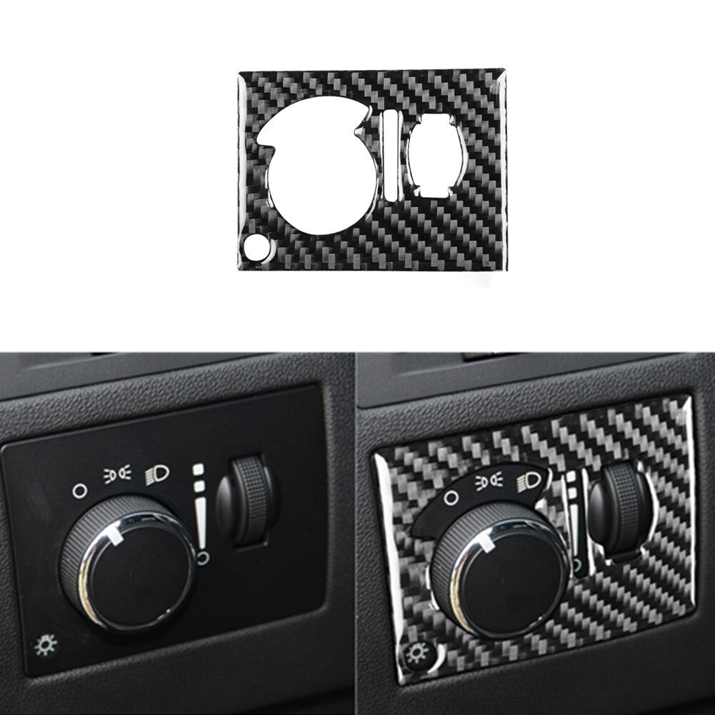Carbon Fiber Headlight Switch Cover Trim for Dodge for Challenger 2008-2014 Type A