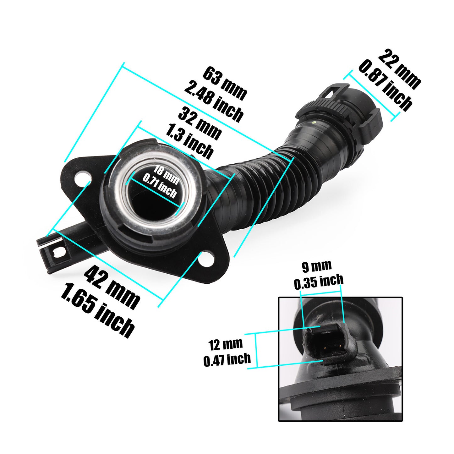 11127584128 Crankcase ventilation hose valve cover suitable for BMW N55 640i 535i 335i 135i