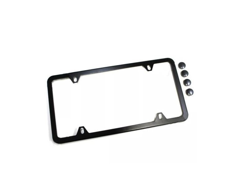 Car license plate frame cover cap, trunk 4-hole ultra-thin black, suitable for GMC