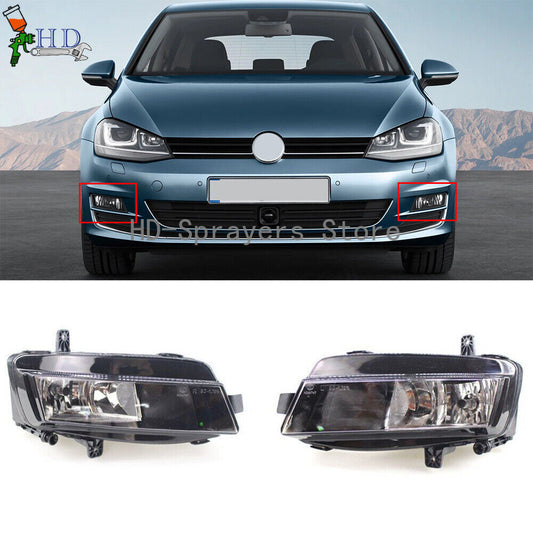 1 pair of front bumper fog lights with halogen bulbs suitable for Volkswagen for Golf 7 MK7 2013, 2014-2017.